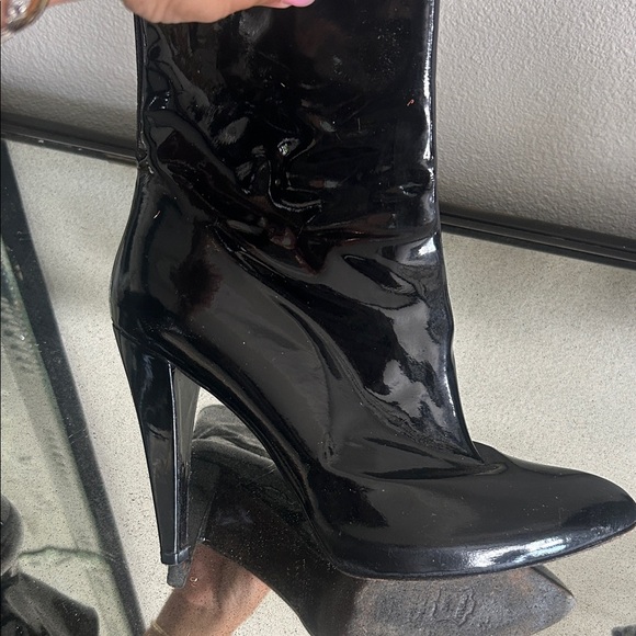 Stuart Weitzman Black Patent Leather Ankle Boots - Picture 10 of 13